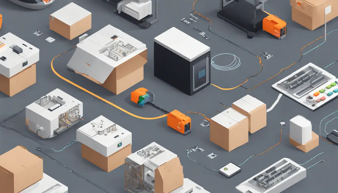 Armazém moderno com robôs autônomos, sensores IoT e painel digital exemplificando a Logística 4.0 na cadeia fria no Brasil.