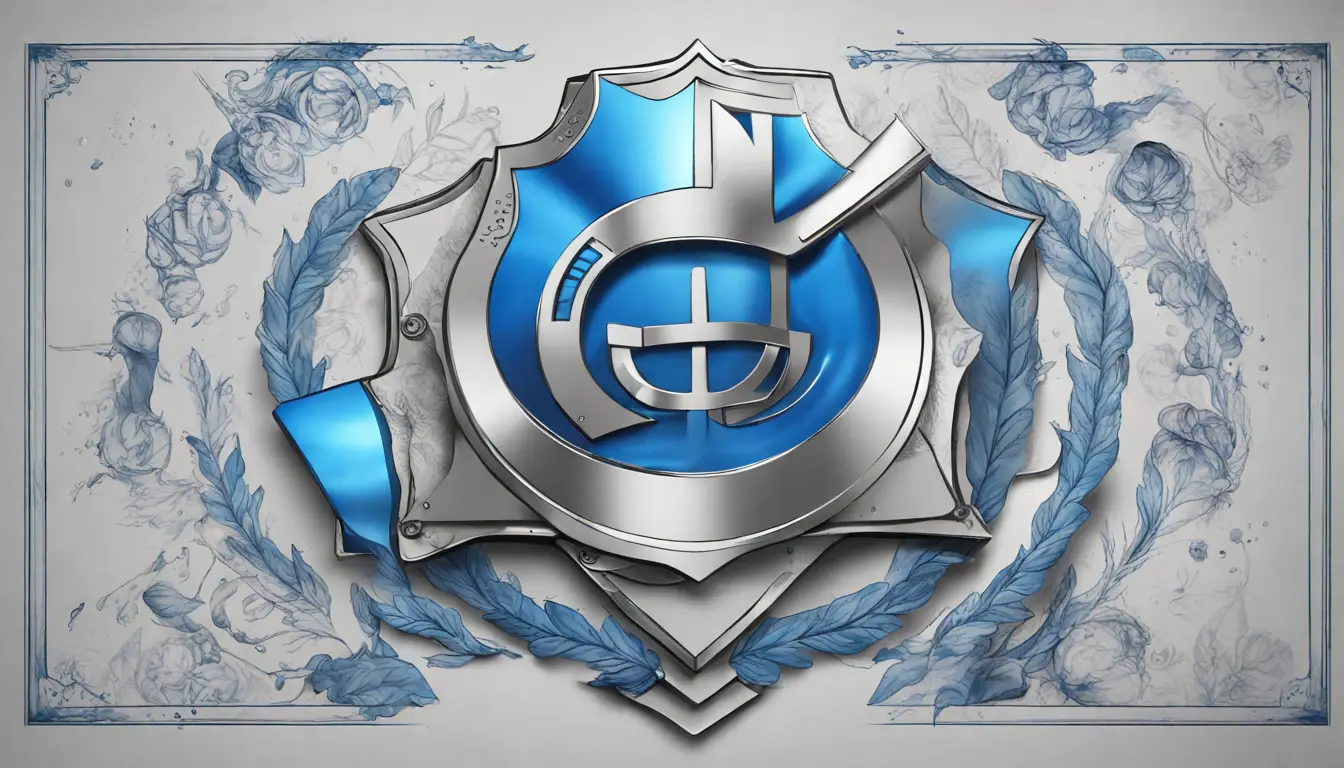 Balança de justiça equilibrando um escudo azul com a sigla LGPD e documentos brancos em fundo neutro claro.