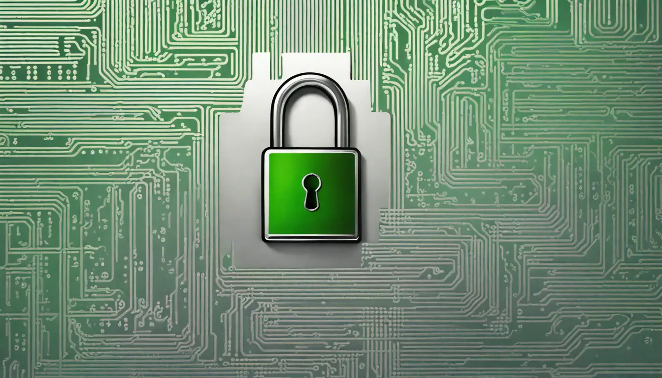 Cadeado digital em tela de computador com código binário verde, simbolizando criptografia de dados.