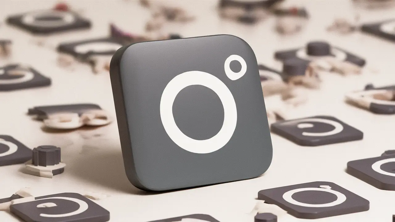 Ícone de notificação do Instagram em cinza com zero engajamento e seguidores desbotados ao redor.