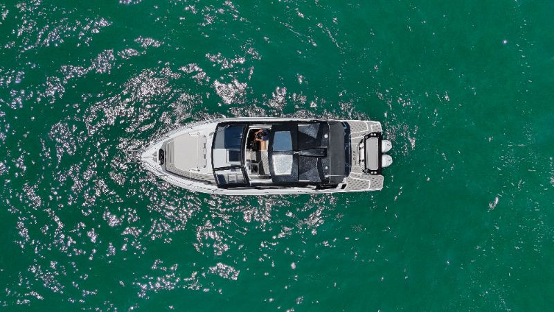 Luxury boat  displayed in sea Florida coastal 