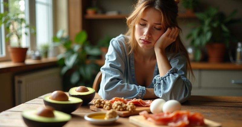 Prato saudável de dieta cetogênica para superar a gripe keto