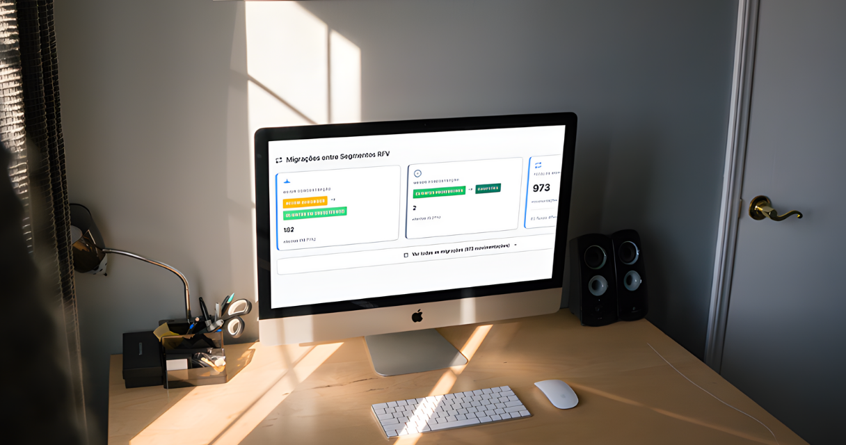 Dashboard de análise RFV com segmentação de clientes em um e-commerce 