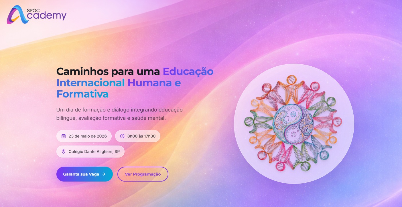 Educadores em conferência discutindo educação bilíngue e saúde mental escolar 
