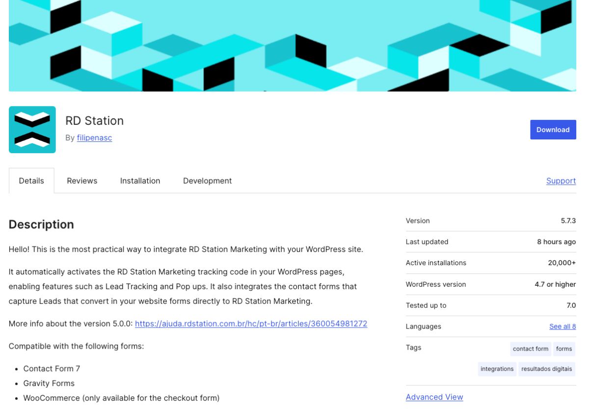 Há um erro crítico no seu site - O WordPress caiu após atualizar RD Station?