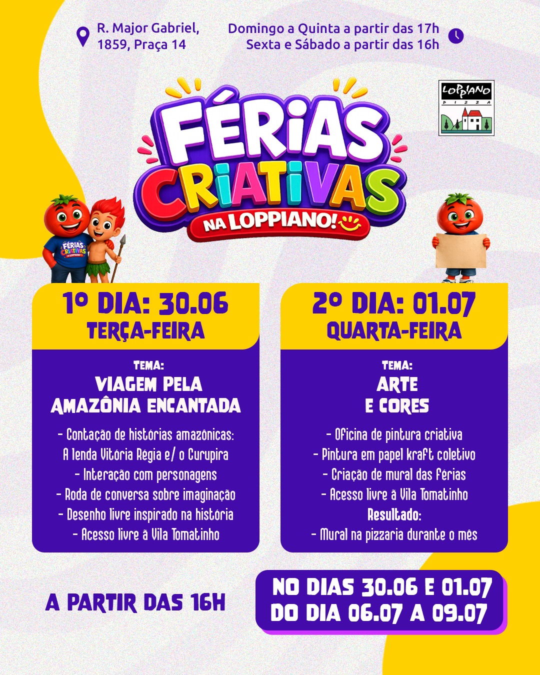 Férias Criativas na Loppiano terão oficinas temáticas e diversão para crianças durante o recesso escolar