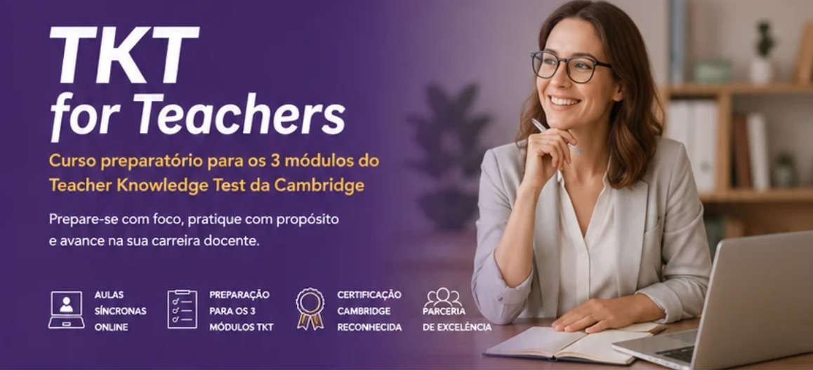 Professores de inglês participam de aula online focada em exame TKT da Cambridge 
