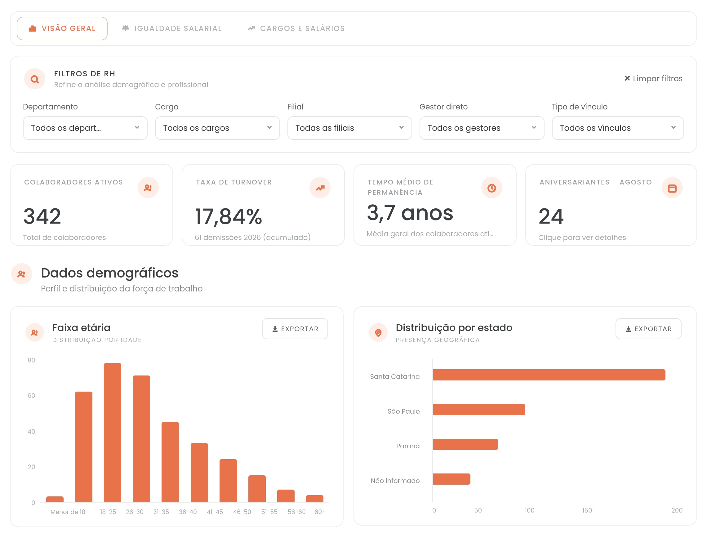 RH analisando parede de dados e trajetórias de contratações com ícones luminosos 